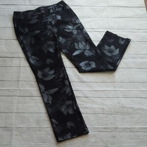 Insight Black and Gray Floral Ponte Pants